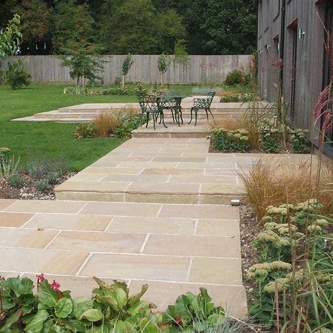 Outdoor Living Supply ~ Analla™ Sandstone Pavers, Buff-ServeScape