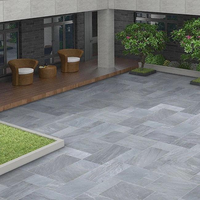 Outdoor Living Supply ~ Analla™ Sandstone Pavers, Cumberland Gray-ServeScape