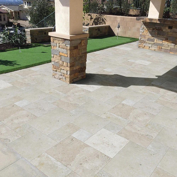 Outdoor Living Supply ~ Serenade™ Tavertine, Desert Beige-ServeScape