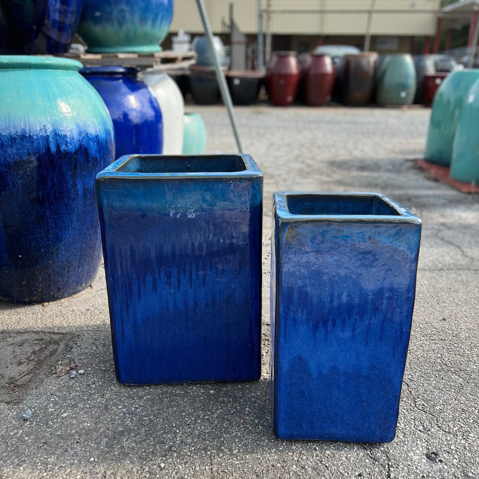 Outdoor ~ Blue Columnar Pot-ServeScape