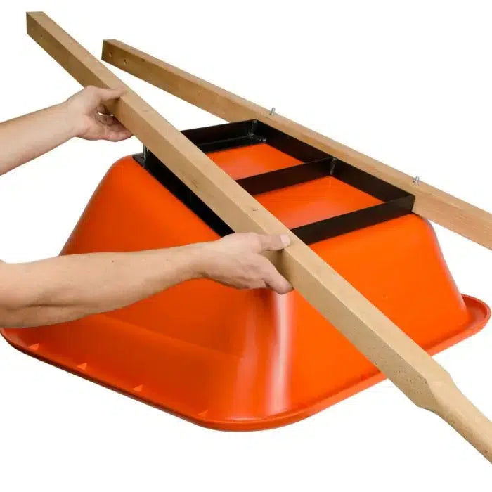 A.M Leonard ~ Poly Tray Wheelbarrow, Orange 6 Cubic Foot Capacity and Narrow Tire-ServeScape