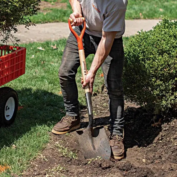 A.M Leonard ~ Round Point Open Back Shovel with D-Grip Hardwood Handle-ServeScape