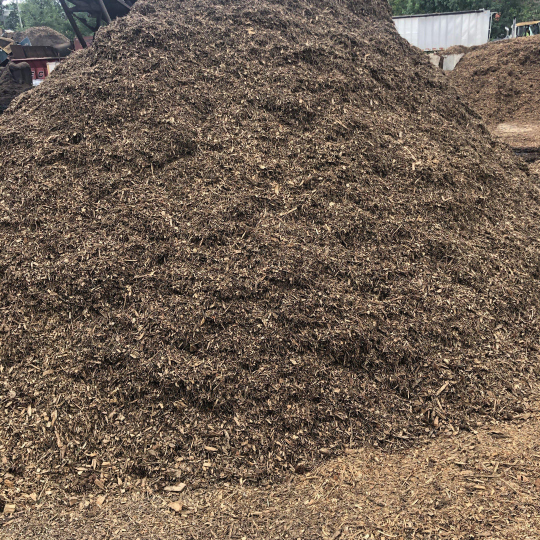 Natural Tan Double Ground Natural Mulch ~ 5 Cu. Yd. Bulk & 100% Recycled - Delivered By ServeScape